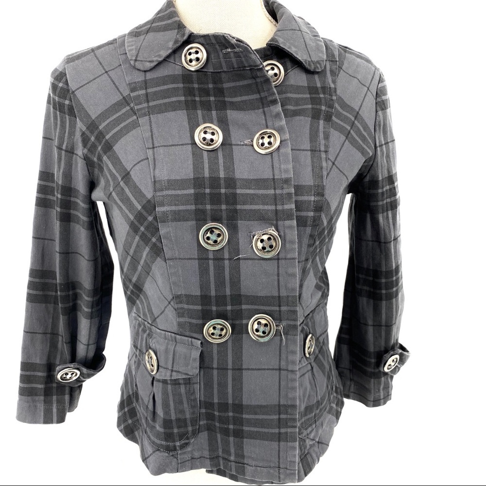 FANG Gray plaid cropped jacket size Medium